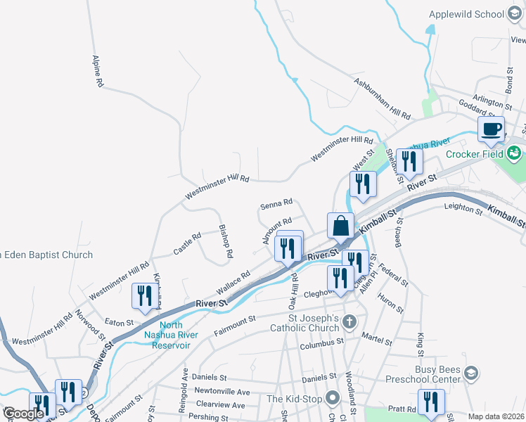 map of restaurants, bars, coffee shops, grocery stores, and more near 141 Senna Road in Fitchburg