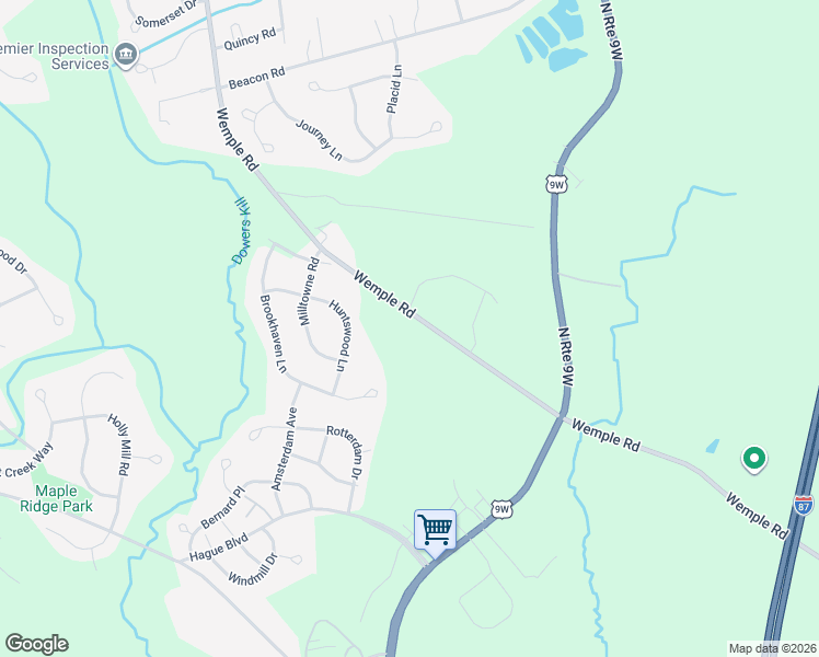 map of restaurants, bars, coffee shops, grocery stores, and more near 291 Wemple Road in Glenmont