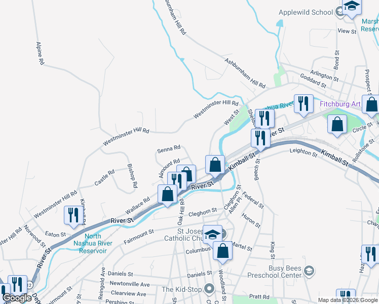 map of restaurants, bars, coffee shops, grocery stores, and more near 24 Senna Road in Fitchburg