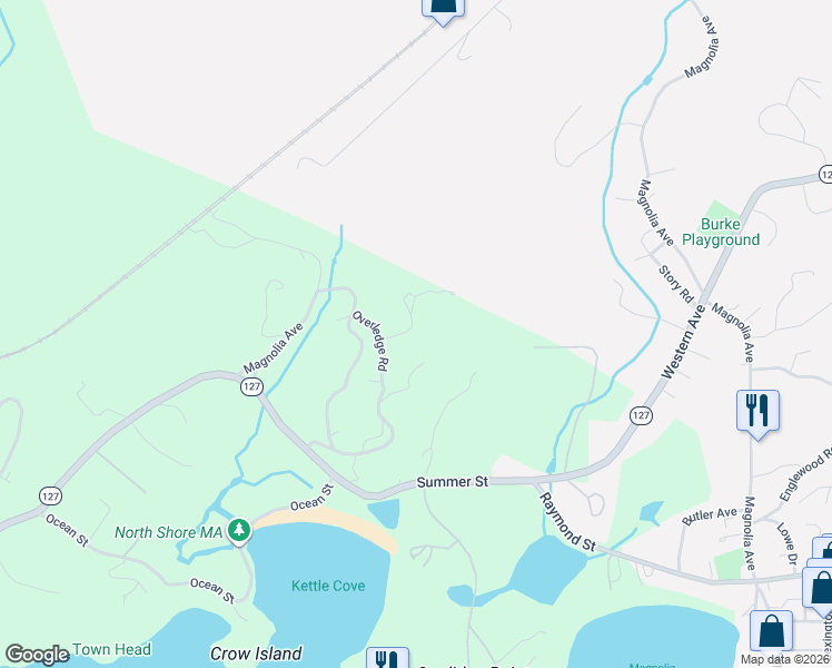 map of restaurants, bars, coffee shops, grocery stores, and more near 19 University Lane in Manchester-by-the-Sea