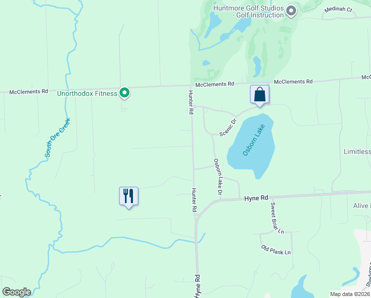 map of restaurants, bars, coffee shops, grocery stores, and more near 1226 Hunter Road in Brighton
