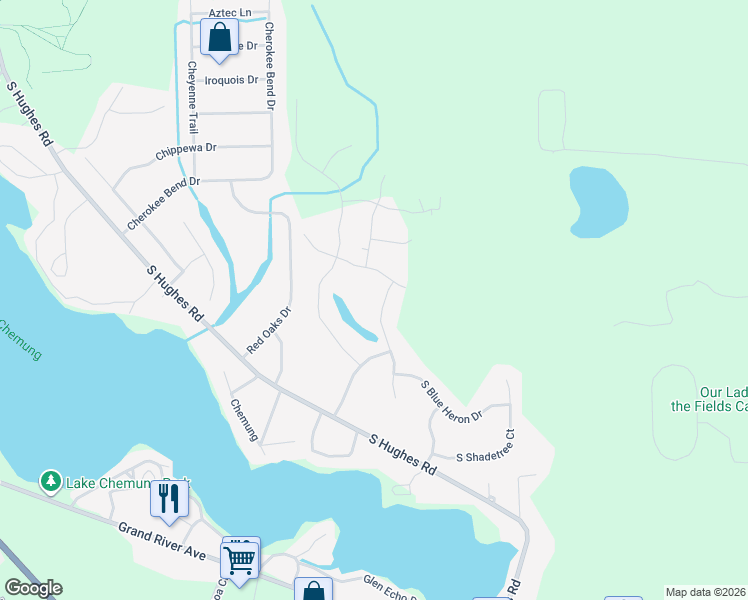 map of restaurants, bars, coffee shops, grocery stores, and more near 1192 Catherines Way in Howell