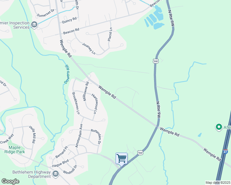 map of restaurants, bars, coffee shops, grocery stores, and more near 252 Wemple Road in Glenmont