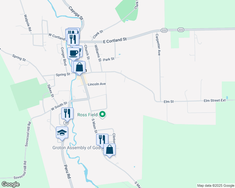 map of restaurants, bars, coffee shops, grocery stores, and more near 307 Barrows St in Groton