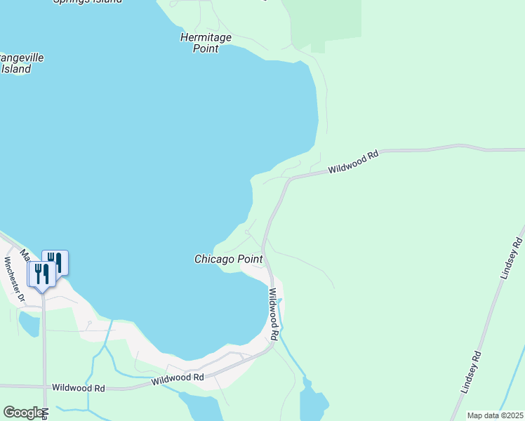 map of restaurants, bars, coffee shops, grocery stores, and more near 4700 Cascade Lane in Delton