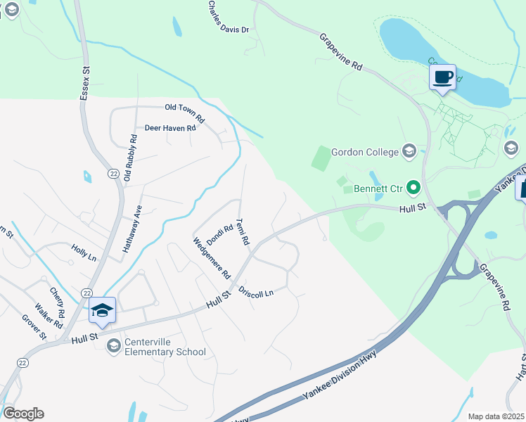 map of restaurants, bars, coffee shops, grocery stores, and more near 2 Arbella Drive in Beverly