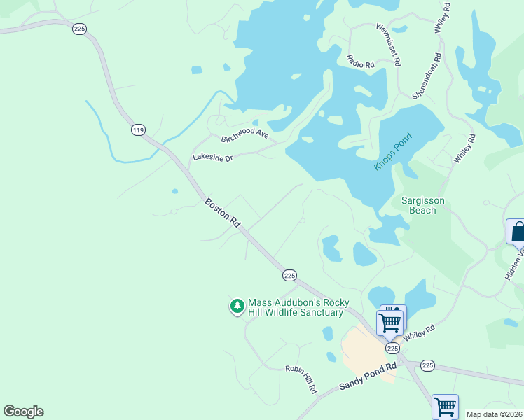map of restaurants, bars, coffee shops, grocery stores, and more near 25 Old Lantern Lane in Groton
