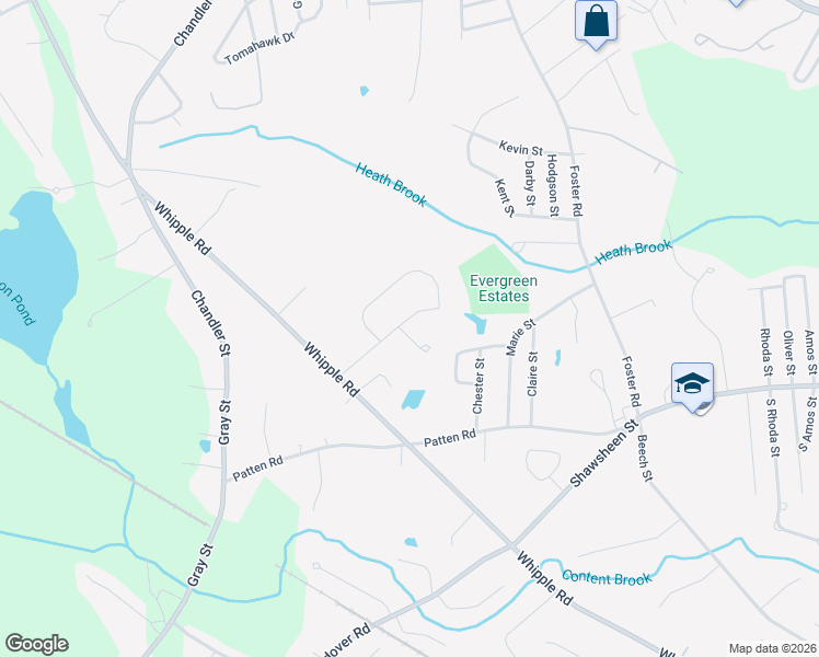 map of restaurants, bars, coffee shops, grocery stores, and more near 16 Champion Street in Tewksbury