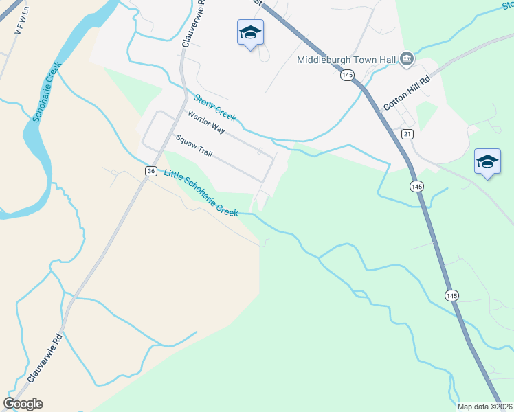 map of restaurants, bars, coffee shops, grocery stores, and more near 104 Papoose Path in Middleburgh