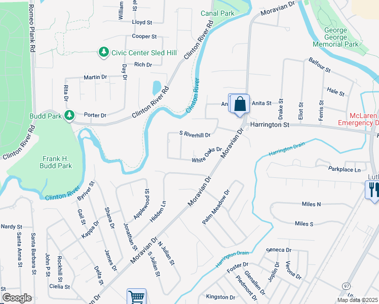 map of restaurants, bars, coffee shops, grocery stores, and more near 20115 Scarlet Court in Macomb County