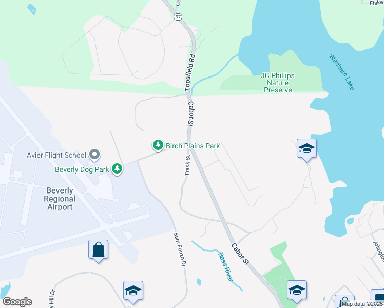 map of restaurants, bars, coffee shops, grocery stores, and more near 786 Cabot Street in Beverly