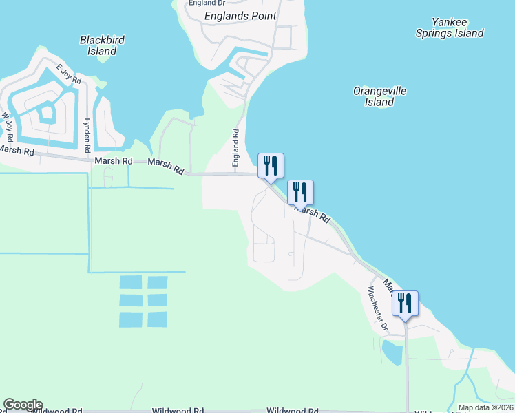 map of restaurants, bars, coffee shops, grocery stores, and more near 11980 Marsh Road in Shelbyville