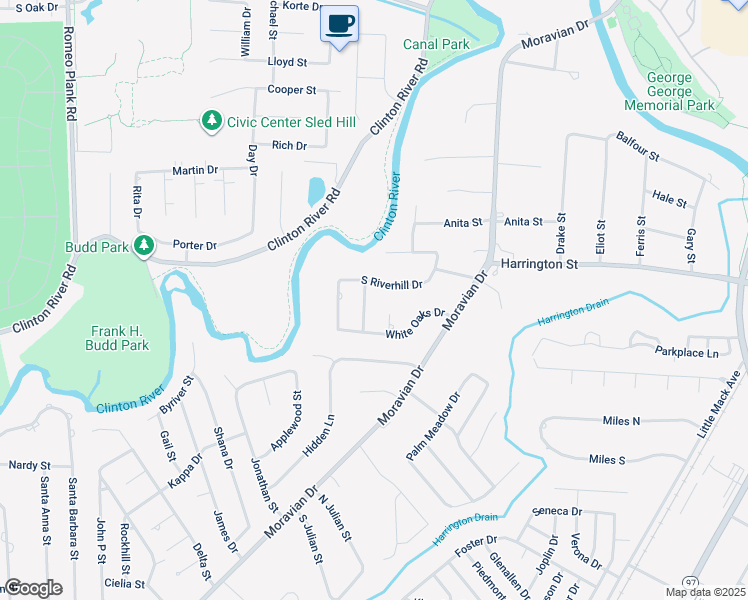 map of restaurants, bars, coffee shops, grocery stores, and more near 20115 Scarlet Court in Clinton Township