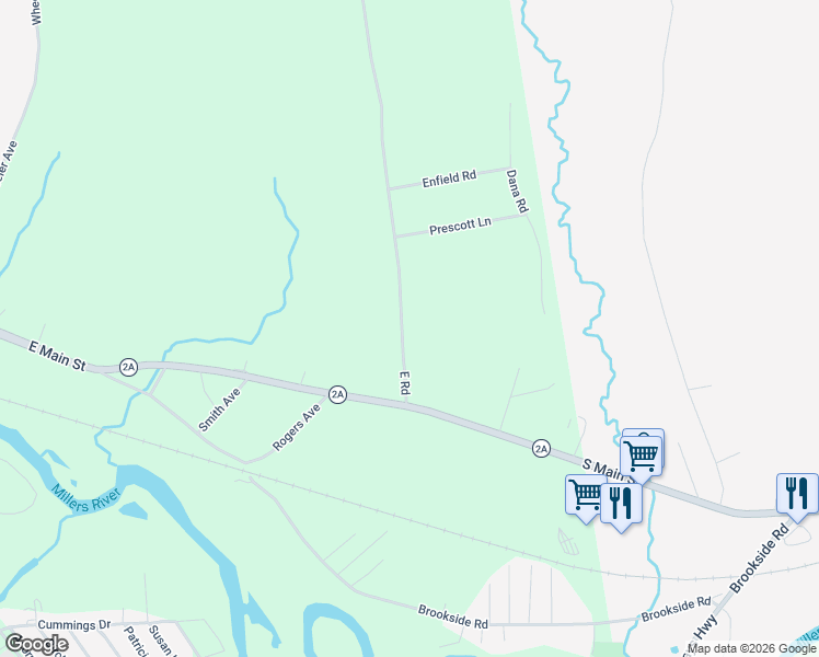 map of restaurants, bars, coffee shops, grocery stores, and more near 40 East Road in Orange