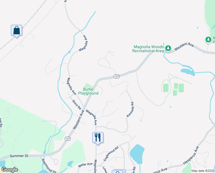 map of restaurants, bars, coffee shops, grocery stores, and more near 3 Ryan Road in Gloucester