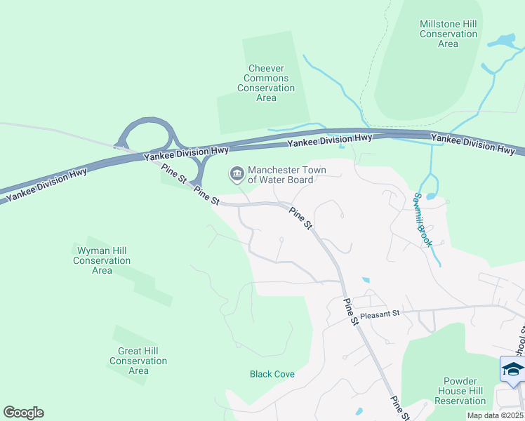 map of restaurants, bars, coffee shops, grocery stores, and more near 160 Pine Street in Manchester-by-the-Sea