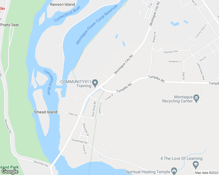 map of restaurants, bars, coffee shops, grocery stores, and more near 9 Turnpike Road in Montague