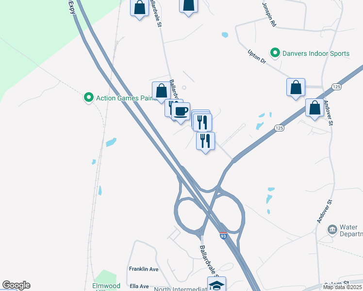 map of restaurants, bars, coffee shops, grocery stores, and more near 200 Ballardvale Street in Wilmington