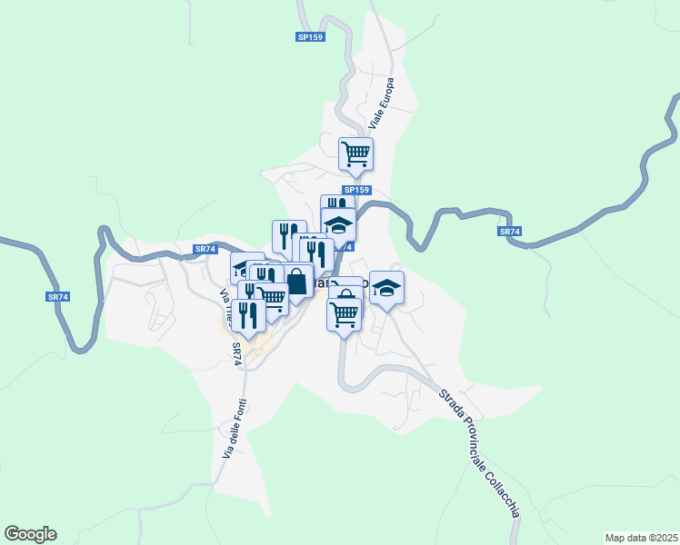 map of restaurants, bars, coffee shops, grocery stores, and more near 7 Via Martiri della Libertà in Manciano