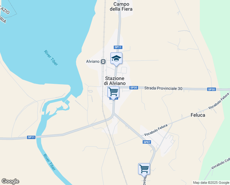 map of restaurants, bars, coffee shops, grocery stores, and more near in Stazione di Alviano