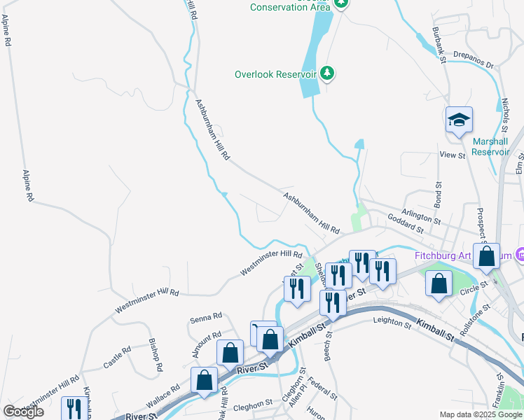 map of restaurants, bars, coffee shops, grocery stores, and more near 94 Valleyview Drive in Fitchburg