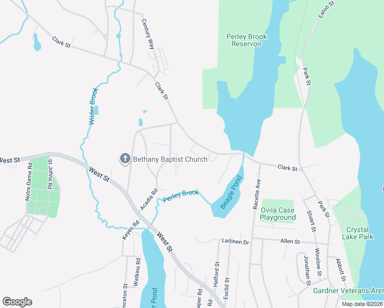 map of restaurants, bars, coffee shops, grocery stores, and more near 198 Clark Street in Gardner