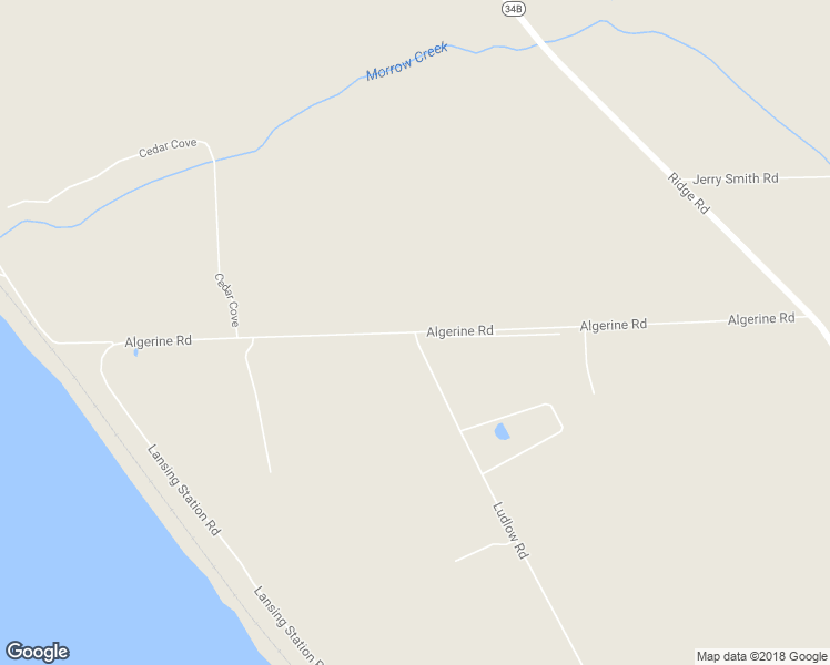 map of restaurants, bars, coffee shops, grocery stores, and more near Algerine Road in Lansing