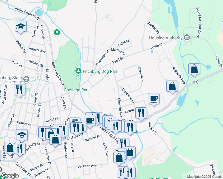 map of restaurants, bars, coffee shops, grocery stores, and more near 13 Mary Anna Drive in Fitchburg