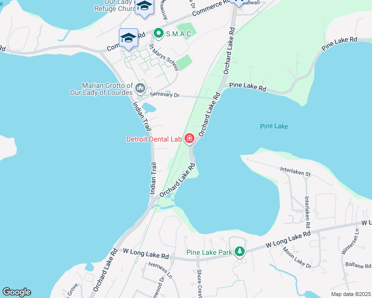 map of restaurants, bars, coffee shops, grocery stores, and more near 3700 Orchard Lake Road in West Bloomfield Township