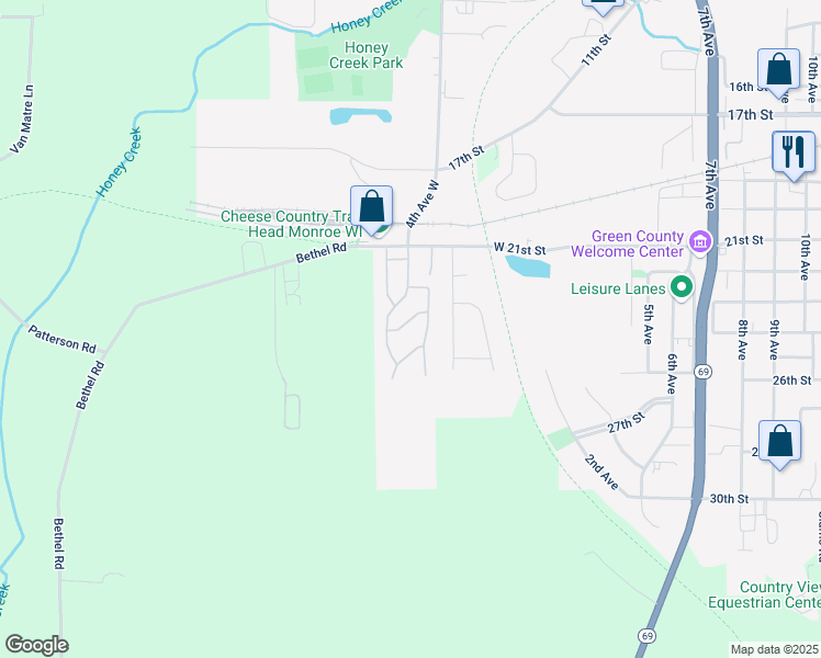 map of restaurants, bars, coffee shops, grocery stores, and more near in Monroe