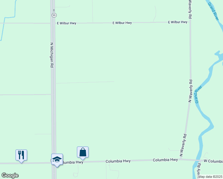 map of restaurants, bars, coffee shops, grocery stores, and more near 11416 Old Barn Trail in Eaton Rapids