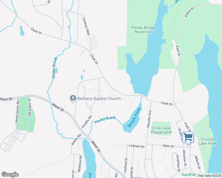 map of restaurants, bars, coffee shops, grocery stores, and more near 198 Clark Street in Gardner
