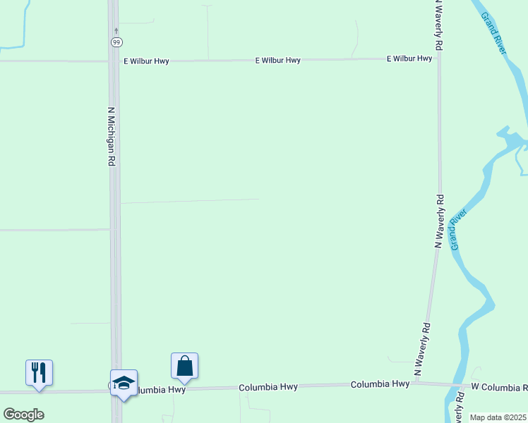 map of restaurants, bars, coffee shops, grocery stores, and more near 11416 Old Barn Trail in Eaton Rapids