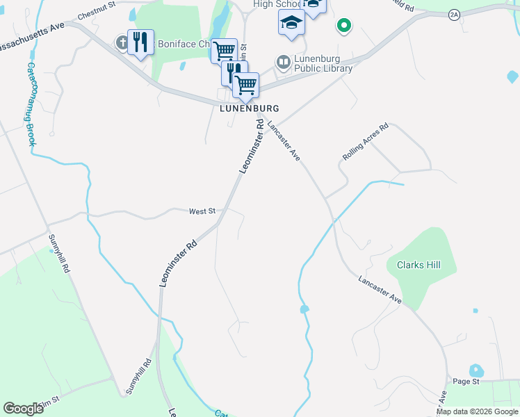 map of restaurants, bars, coffee shops, grocery stores, and more near 21 Stevens Street in Lunenburg