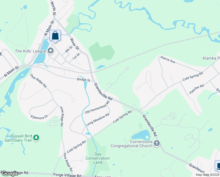 map of restaurants, bars, coffee shops, grocery stores, and more near 75 Graniteville Road in Westford