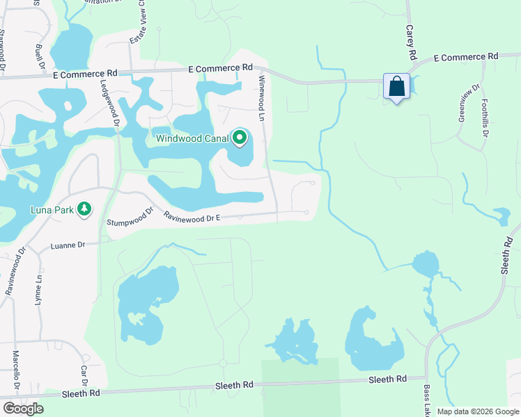 map of restaurants, bars, coffee shops, grocery stores, and more near 2832 Ravinewood Drive East in Commerce Charter Township