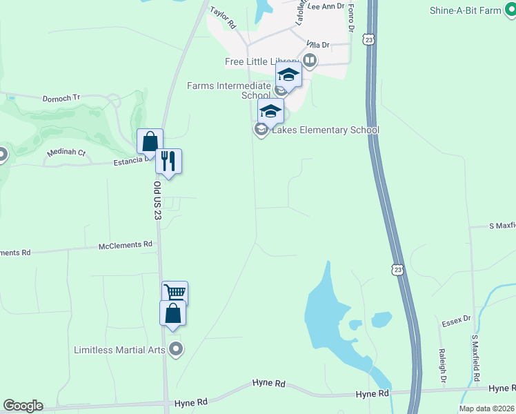 map of restaurants, bars, coffee shops, grocery stores, and more near 885 Taylor Road in Brighton