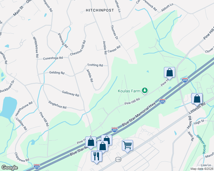 map of restaurants, bars, coffee shops, grocery stores, and more near 19 Amble Road in Chelmsford