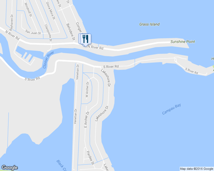 map of restaurants, bars, coffee shops, grocery stores, and more near 39457 Lakeshore Drive in Harrison charter Township