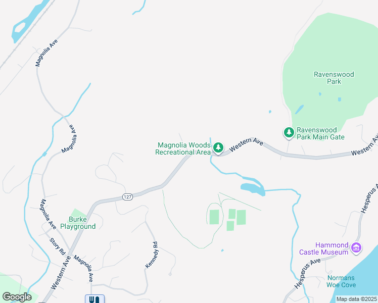 map of restaurants, bars, coffee shops, grocery stores, and more near 555 Western Avenue in Gloucester
