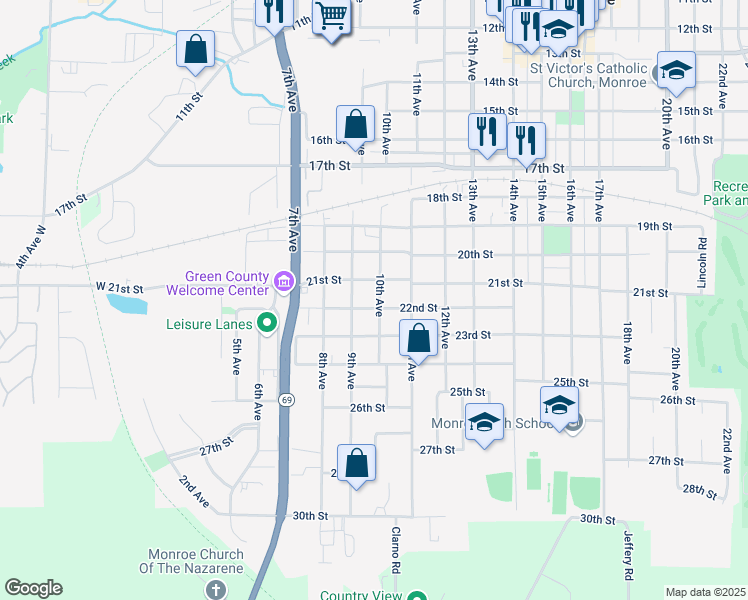 2127 10th Avenue, Monroe WI Walk Score