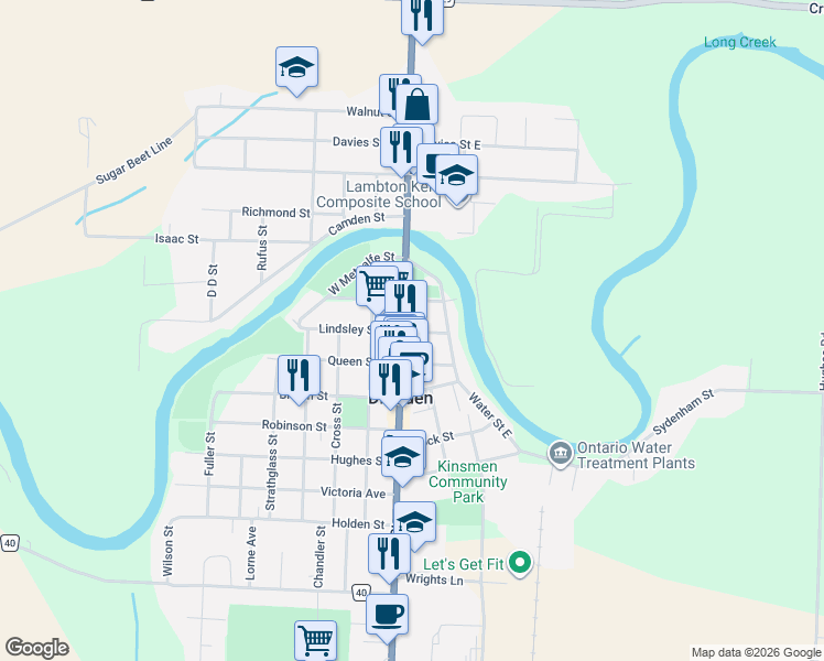 map of restaurants, bars, coffee shops, grocery stores, and more near 295 Saint George Street in Dresden