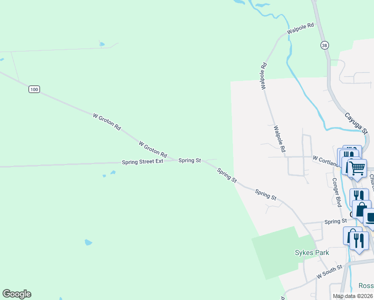 map of restaurants, bars, coffee shops, grocery stores, and more near 762 Spring Street Extension in Groton