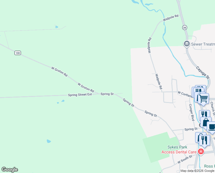 map of restaurants, bars, coffee shops, grocery stores, and more near 756 Spring Street Extension in Groton