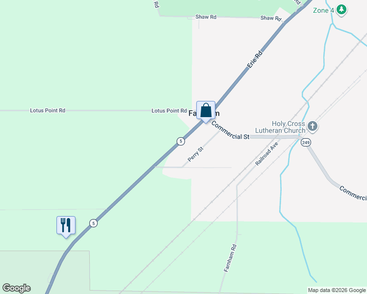 map of restaurants, bars, coffee shops, grocery stores, and more near 10651 Erie Road in Irving