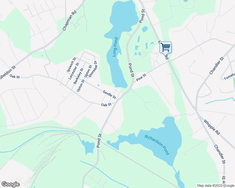map of restaurants, bars, coffee shops, grocery stores, and more near 150 Carver Street in Tewksbury