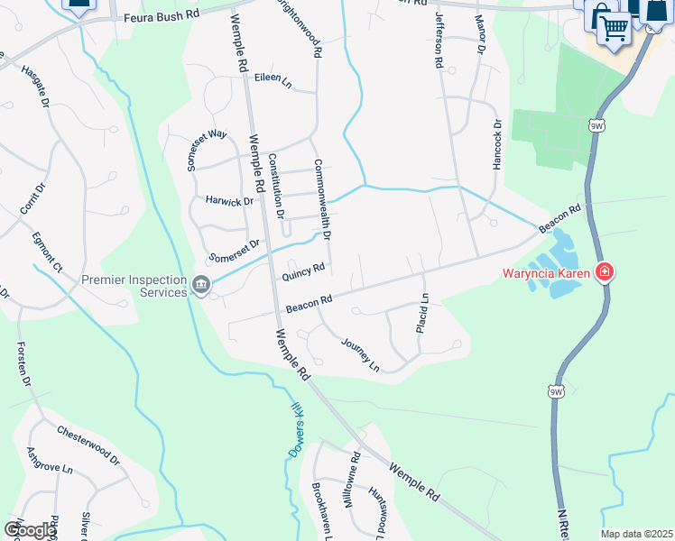 map of restaurants, bars, coffee shops, grocery stores, and more near 22 Commonwealth Dr in Glenmont