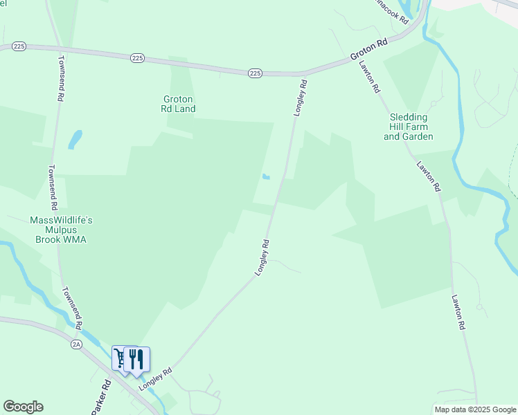 map of restaurants, bars, coffee shops, grocery stores, and more near 60 Longley Road in Shirley