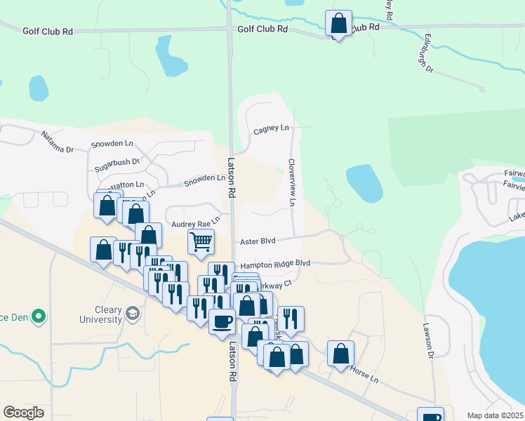 map of restaurants, bars, coffee shops, grocery stores, and more near 4087 Brookstone Court in Howell