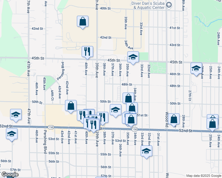 map of restaurants, bars, coffee shops, grocery stores, and more near 4816 37th Avenue in Kenosha
